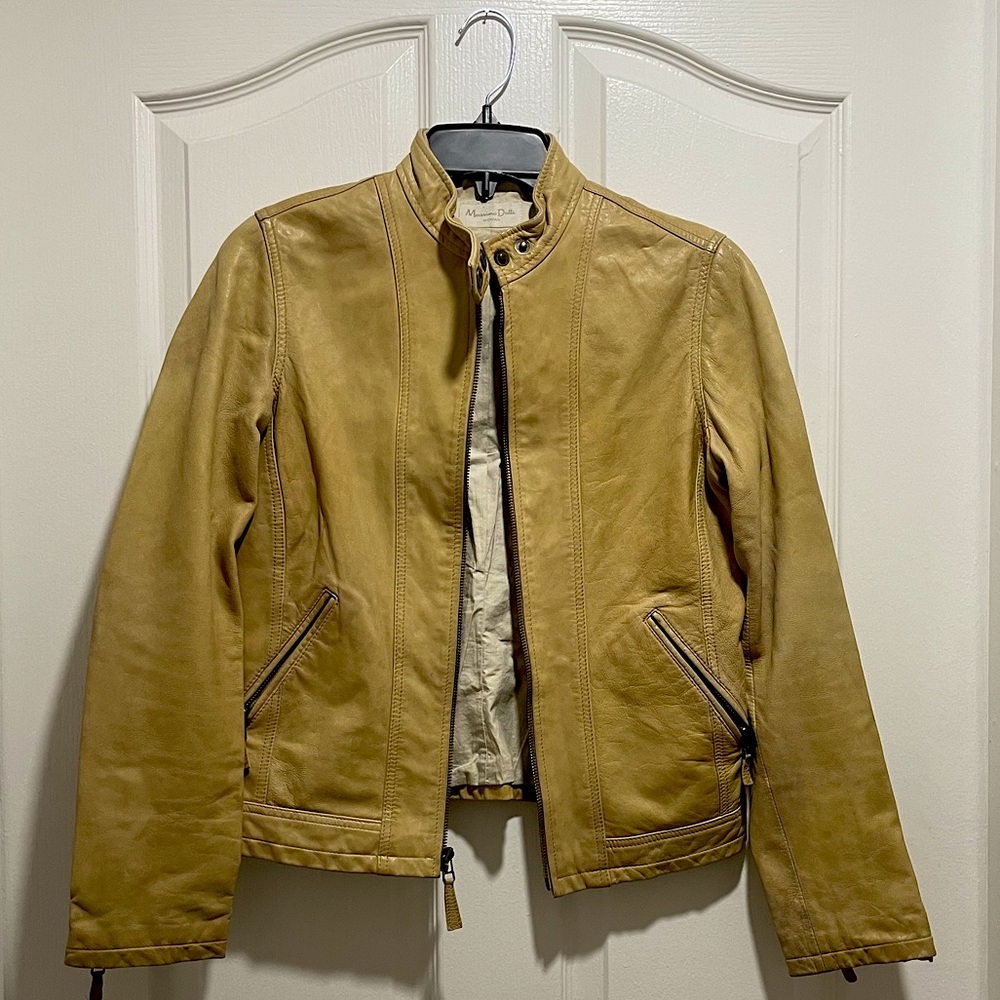 Light brown/ Yellow mustard leather jacket
